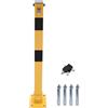 Generico Paletto Pieghevole Dissuasore di Parcheggio Sosta a Palo Retrattile con Serratura e 3 Chiavi Acciaio Resistente 62cm x 6см Giallo e Nero