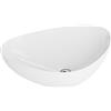 Lavita - Lavandino da appoggio Triango, lavello da incasso triangolare, lavello senza troppopieno e foro per rubinetto, in porcellana di alta qualità, lavabo per bagno moderno, ceramica, 59x39x13,5 cm