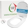 HYDRO HOME Copriwater DOLOMITE Gemma 2 Compatibile, Tavoletta Wc In Plastica Termoindurente Con Cerniere Fisse,Asse Wc Colore Bianco MADE IN ITALY (CHIUSURA AMMORTIZZATA)