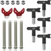 YWNYT Set di ugelli per spruzzatore di vernice airless reversibili, 16 pezzi, 211, 313, 415, 517, 623 punte, spruzzatore di vernice airless ugelli punte guardia spruzzatura parti della macchina