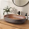 Homary Bathroom Vessel Sink, 23 Oval Bowl Sink Retro Ceramic Washbasin Above Counter for Bathrooms