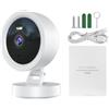 Vroomoto Telecamera di Sicurezza Wireless Smart 1080P Rilevazione Movimento Notturno Audio Bidirezionale per Home Office Negozio Batteria Incorporata per Interni Ed Esterni