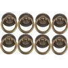 DEARMAMY Maniglie ad Anello Vintage 8 Pezzi in Lega di Zinco per Mobili | Stile Europeo Antico, Design Rotondo e Foro Singolo, Finitura Bronzo per Armadi e Cassetti