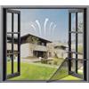 VOLLENC Zanzariera da finestra zanzariera in Fibbia in nylon senza foratura zanzariera da tetto 80x140cm (Nero)
