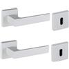 Brackle Maniglia AURA Per Porte Interne Stile Moderno Modello Quadrata (Bianca)