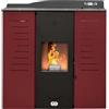 STUFE A PELLET ITALIA Italia 22 KW - Stufa a Pellet Idro per Riscaldamento e Acqua Calda Efficienza 90% Scalda 140m² Design Slim Autonomia 16H Programmabile 5 Potenze Garanzia 24 Mesi Rosso