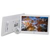 DSeenLeap Schermo HD da 12,1 Pollici 1280 X 800, Supporto Orologio/Calendario, Cornice Elettronica per Foto, Macchina pubblicitaria, Decorazione per la casa (Bianco)