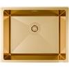 ANW HOME Lavello Cucina 1 Vasca, Lavandino Cucina 1 Vasca, Lavello Acciaio Inox 304, Incasso/Sottotop 54x44 cm Oro PVD, Rivestimento Nano, Spessore 3.0+1 mm, Profondità 22 cm, con Sifone