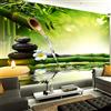 Yimesoy Carta Da Parati Personalizzata Murales 3D Che Significa Acqua Fine Che Scorre A Lungo Candela Verde Bambù Tv Sfondo Carte Da Parati Decorazioni Per La Casa 3D 400Cm(W)×280Cm(H)