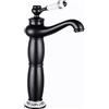 BiaoTeng Rubinetto Bagno Lavabo Retrò nero Miscelatore Per Lavabo Da Appoggio caldo e freddo Miscelatore Monocomando Per Lavabo Ottone per bagno, nero