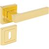 ALSTEN TECH Maniglia per porta BB PZ WC, in ottone lucido, rettangolare, per porte della camera da letto, colore oro, forma a L (BB - Buntbart)