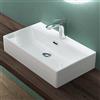 Mai & Mai Lavabo da Appoggio 60x36x13cm, Lavabo Bagno Sospeso Lavandino Bagno Brüssel206 in Ceramica con Nano Rivestimenti inclusi, Bianco