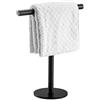 Pynsseu 1 porta asciugamani da bagno, in acciaio inox SUS304, nero opaco, a forma di T, per bagno, cucina, piano di lavoro