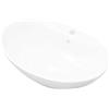 vidaXL Lavabo in Ceramica Ovale Foro Scarico Foro Rubinetto Lavandino Lavello