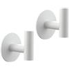 Tecmolog Set di 2 Ganci da Parete Appendiabiti Bianco Porta Accappatoio da Bagno Acciaio Inox Adesivo, SBH235W-2