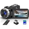 Generic Videocamera 8K, visione notturna IR, zoom digitale 18X, touch screen, WiFi per YouTube, include scheda SD da 32 G, telecomando, microfono, 2 batterie