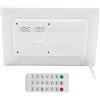 Qiilu Cornice Digitale da 12 Pollici Risoluzione HD 1280X800 Riproduzione MP3/MP4/Immagine (bianca) per Soggiorno Ufficio Decor o (Spina europea)