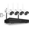 Generico Kit 4 Telecamere di Videosorveglianza Completo di DVR NVR + Hard Disck da 500 GB HD WI-FI FULL HD 4 Canali Da interno ed Esterno Impermabile IP65 per la Sicurezza Visione Notturna