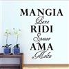 bfzhh 43X48 Cm Adesivi Murali Decorativi Italiani Mangia Bene, Ridi Spesso, Ama Molto Mangiare Bene, Ridere Spesso, Amo Molto Wall Art Sticker Home Decor