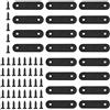 Glarks 20 set di staffe angolari piatte nere in metallo da 60 mm congiunte con piastra di riparazione e fissaggio per mobili in legno (60x2mm) con 45 viti