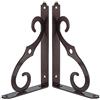 XIAODANHUA Staffa per Mensola Decorativa in Metallo Staffe per Scaffali a Forma di L da 2 Pezzi Supporti per Mensole a Muro Pesanti Stile Antico, con Accessori di Montaggio (Small,Brown)