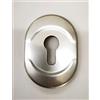 DIERRE Mostrina in alluminio foro cilindro europeo colore acciaio cromo satinato argento -placca per porta blindata,placchetta-borchia ATRA-DIERRE(mm.h.86x62) Compatibile con altre marche di serrature