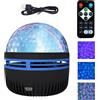 Generico Proiettore di - Proiettore con effetto acqua Galaxy Star | Luce dimmerabile USB con telecomando - 14 immagini dinamiche della parete del soffitto per l'arredamento estetico della camera da,