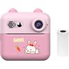 TFixol Macchina fotografica istantanea Stampante fotografica portatile per bambini con 1200W 2 4 Schermo 1 Rotolo Adatto Diario Note Compleanno Ragazze Ragazzi Vacanza Viaggio