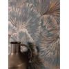 Newroom carta da parati grigio rame foglie giungla soggiorno | riflessi metallici bronzo, effetto 3D, struttura a rilievo, industriale antracite, tessuto non tessuto, sala da pranzo
