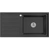 Omeere, 100 x 50 x 21 lavello da incasso con grande vasca, 50 x 40 cm, lavello da cucina in acciaio inox 304, spessore 0,9 mm, lavello da cucina, angolare, 1 vasca, scolapiatti R20 (scolapiatti