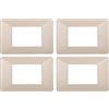 ZOREI 4 Pezzi Placche Compatibile Con Vimar Plana, Placche In Plastica (3 Posti/Moduli,Sabbia)