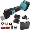 Generic Strumento Multifunzione Oscillante Portatile da 18V, con 2 Batterie da 4.0 Ah, Kit Multifunzione Oscillante con Accessori, 6 Velocità Regolabili, per Raschiatura Lucidatura Taglio