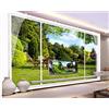 HANGERXSJ Carta Da Parati Personalizzata 3D Per Finestre Con Vista Sul Giardino Esterno Stereo Hd Foto Murale Camera Da Letto Soggiorno Sfondo Carta Da Parati,250 * 175Cm