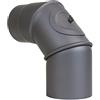 LANZZAS, tubo per stufa ad arco 0° - 90° regolabile con porta - diametro 120 mm - Colore: grigio ghisa - Tubo per camino/ginocchia con chiusura di pulizia