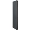 Monster Shop Radiatore di Design in Alluminio 1800mm x 395mm Verticale Doppio Pannello Piatto A Colonna Termosifone Moderno Leggero Grigio Antracite Spazzola Kit di Fissaggio Staffe Inclusi