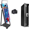 JIAQINMOTD Cabina fotografica a specchio magico da 40 pollici, touch screen da 21,5 pollici, portatile per selfie per matrimoni, compleanni, feste, eventi (Nero, cabina fotografica+Camera)