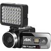 BAFEIYA Registratore per videocamera Vlogging con videocamera Full 4K Digital Camera Video Videocamera Vlog 48MP for lo streaming live con Messa a fuoco automatica Registratore digitale Time Lapse(64GB SD Car