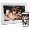 SMTYXS Cornice Digitale For Foto Cloude Smart WiFi Da 10,1 Pollici Con Memoria 32 GB, Schermo LCD Touch IPS 1280 X 800, Integrata, Ottimo Regalo Un'Esperienza Visiva Squisita(WHITE)