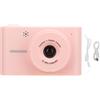Enlybee Fotocamera digitale da 40 MP 1080p con doppio obiettivo, zoom 8x, schermo IPS, anti vibrazione, filtro per cornici foto, autofocus per selfie e feste (rosa)