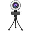 TIEOAXFT Webcam 4K 2K Full HD Web Camera con microfono LED Fill Light USB Cam girevole for PC Computer Laptop for Youtube(4K)