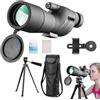 Generic monoculare monoculare portatile - 25 - 75 x 60 monoculare per birdwatching all'aperto con maggiore visibilità - Telescopio tascabile con cinturino da polso, impermeabile e anti-appannamento