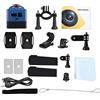 NinGYiYan, Fotocamera panoramica a 360 gradi per l'azione, Videoregistratore HD 28 FPS con connessione per doppio dispositivo, Memoria espandibile da 32 GB, Design portatile per (Blu)