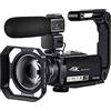 LNHHG Registratore con fotocamera digitale Videocamera da vlogging 4K con videocamera video con microfono esterno AC7 10x Zoom ottico pieno HD Camara for la registrazione Vlog(Bundle A)