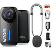 SJCAM C110Plus, Action Camera magnetica POV 4K (128 GB), video FOV a 170°, stabilizzazione a 6 assi, telecamera per corpo regolabile, impermeabile fino a 30 m, per viaggi, sci, ciclismo, microfono