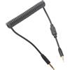 Tomantery Cavo di Sincronizzazione Flash Cavo a Spirale Maschio Stabile da 3,5 Mm per Fotocamera DSLR Serie G F, Telescopico Flessibile per Fotografi