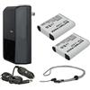 Hila Optics. Batterie ad alta capacità (2 unità) + caricabatterie da viaggio CA/CC compatibili con Casio Exilim Pro EX-F1