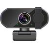 TIEOAXFT Webcam Full HD 1080P 2K 4K for PC portatile, webcam automatica, streaming live flessibile con microfono, trasmissione in diretta for videochiamate(4K)