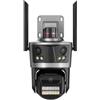 NGTFDCP Telecamera esterna, Telecamera Di Sicurezza HD Con Rilevamento Umano E Monitoraggio Automatico, Wi-Fi Da Esterno, Tre Lenti Schermi,Sicurezza domestica(8mp)