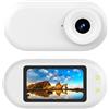 Yctze Mini Fotocamera Sportiva, Dimensioni del Pollice 1080P Tiny Action Camera con Schermo IPS da 1,47 Pollici, Obiettivo Grandangolare da 130°, Custodia di Ricarica della Batteria, (WHITE)