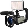 BINGNU Videocamera, Fotocamera digitale, Telecamere Live Streaming KIT Videocamera Professionale 4k Zoom Ottico 12x 3.5 Touch Screen Videocamera Vlog per vlog a festival, eventi sportivi